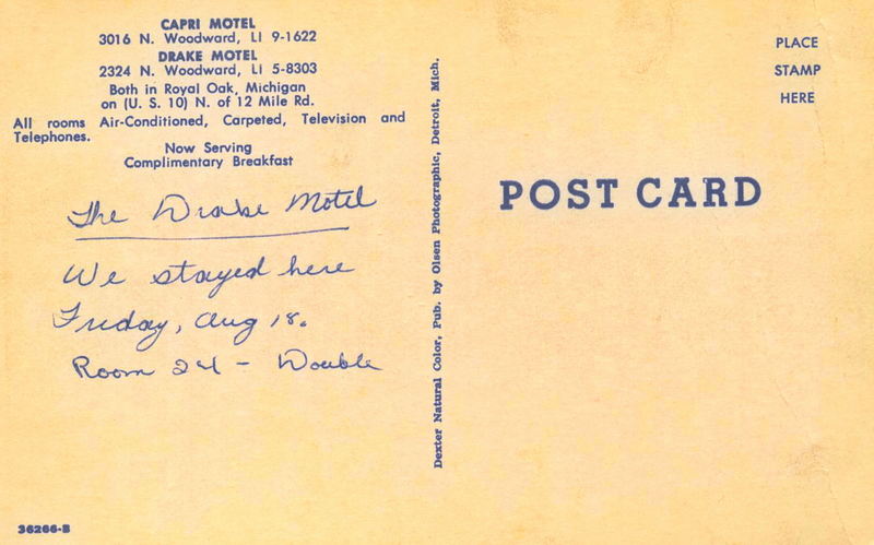 Drake Motel - Postcard